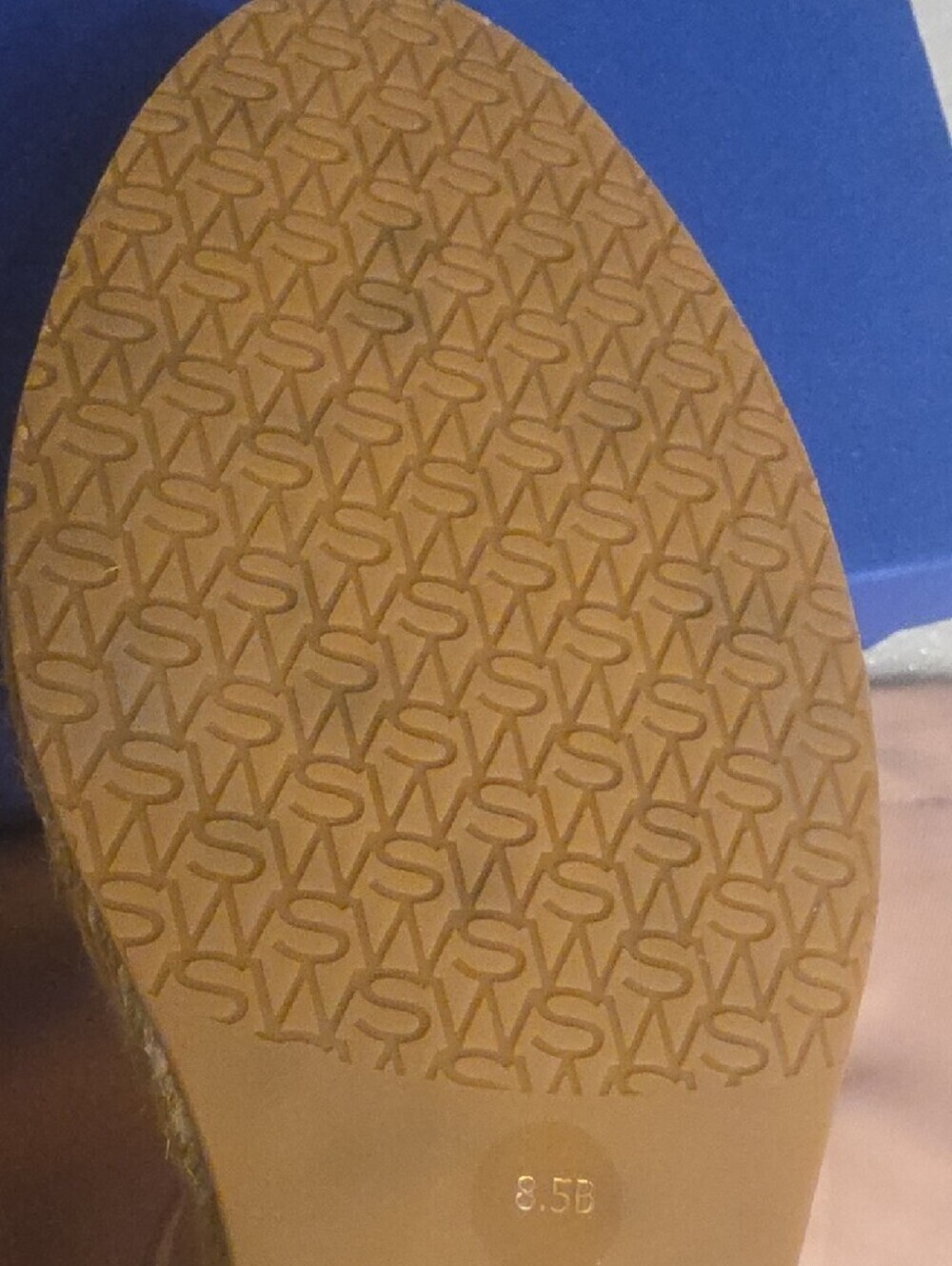 Stuart Weitzman Leather Blush Tan Espadrille Wedge Sandals with Ankle Strap 8.5 - Picture 12 of 16